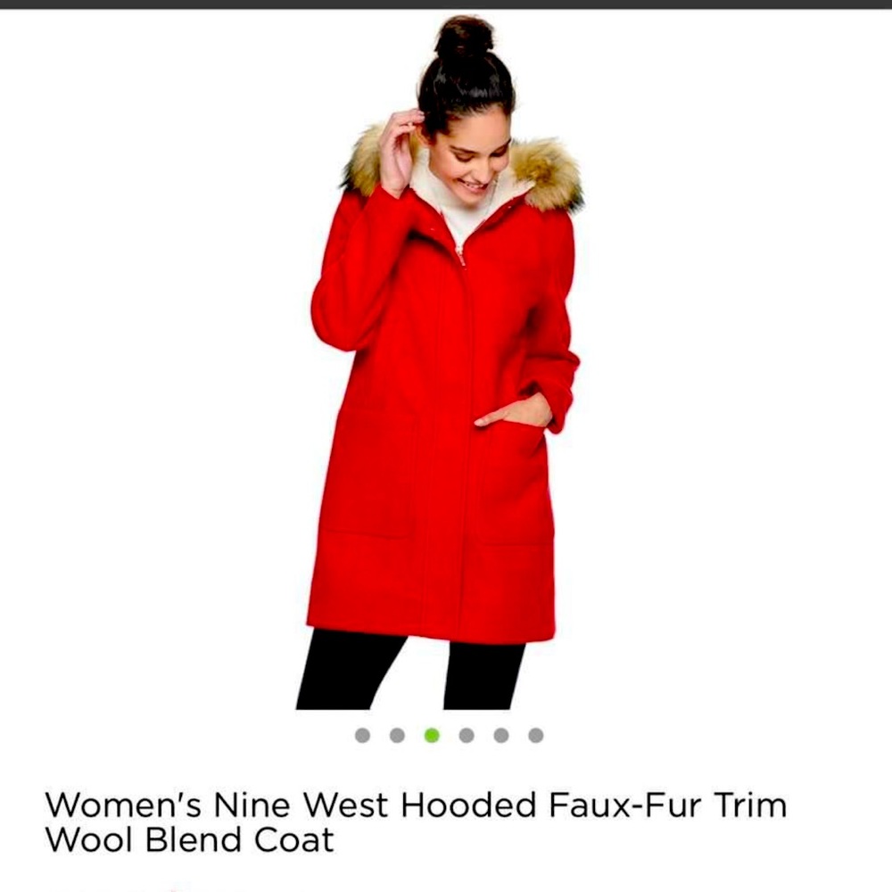 Nine West red wool winter jacket